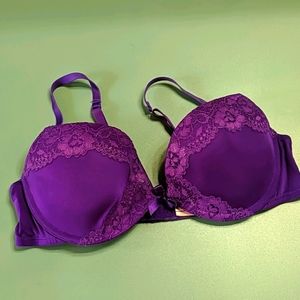 Purple padded wired push up bra by La Senza